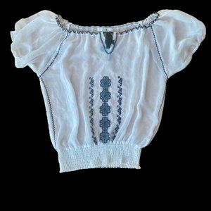 Forever 21 Black/White Top - Size: Large